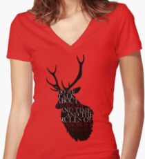 Teacups, Time, and the Rules of Disorder Women's Fitted V-Neck T-Shirt