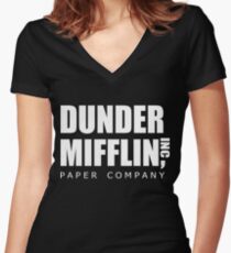 Dunder Mifflin Women's Fitted V-Neck T-Shirt