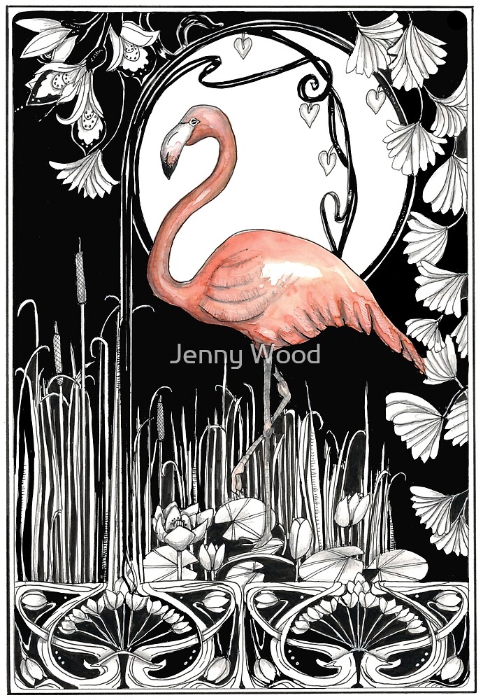 Flamingo nouveau by Jenny Wood