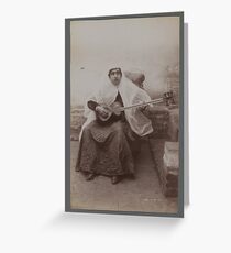 Woman Seated Playing 6-string Persian Lute Greeting Card