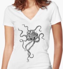 Tintenfisch Shirt mit V-Ausschnitt