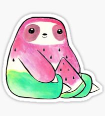 Watermelon Watercolor Sloth Sticker