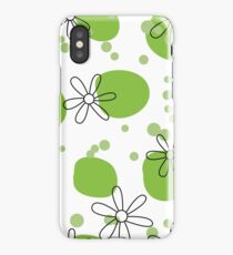 flowers on green spots iPhone Case