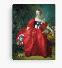 Lady Captain America, 18th Century Style Canvas Print