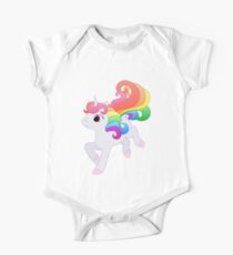 Niedliches Baby-Regenbogen-Einhorn Kurzärmeliger Einteiler