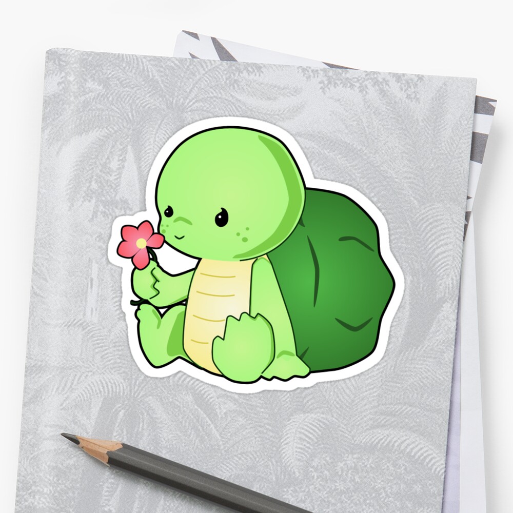 Download "Cute Baby Turtle Vector Drawing" Stickers by ...