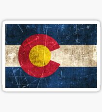 Vintage Aged and Scratched Colorado Flag Sticker