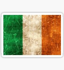 Vintage Aged and Scratched Irish Flag Sticker