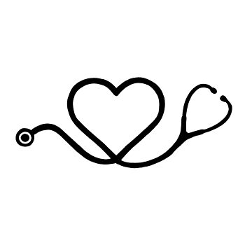 Copy of Beautiful Artistic heart Stethoscope black  Photographic