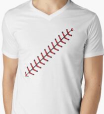 Baseball Lace Background 2 V-Neck T-Shirt