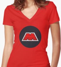 M-Tron Logo Women's Fitted V-Neck T-Shirt