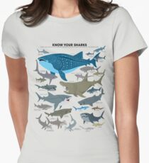 Camiseta entallada Conozca a sus tiburones