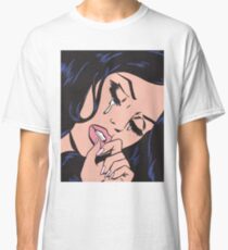 Black Hair Crying Comic Girl Classic T-Shirt