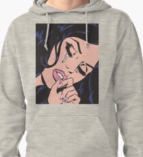 Black Hair Crying Comic Girl Pullover Hoodie