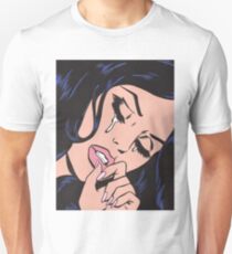 Black Hair Crying Comic Girl Unisex T-Shirt