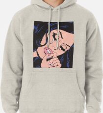 Schwarzes Haar weinendes komisches Mädchen Hoodie