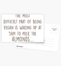 Postales Vegano - Leche de las almendras