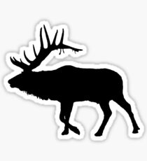 Bull Elk Silhouette Sticker