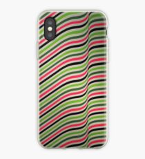 Green & Pink Wavy Diagonal Stripes iPhone Case
