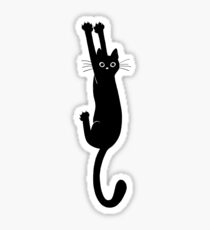 Pegatina Gato negro aguantando