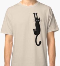 Black Cat Holding On Classic T-Shirt