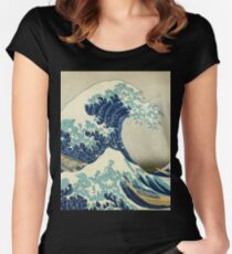 Große Welle vor Kanagawa Tailliertes Rundhals-Shirt