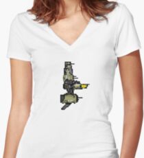 Derelict Scythe Ship Women's Fitted V-Neck T-Shirt