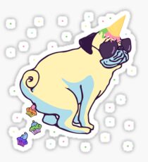 my pug is a unicorn and poops cupcakes Sticker