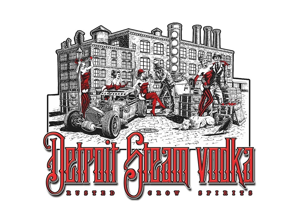 Detroit Steam Vodka Art by RUSTED CROW SPIRITS