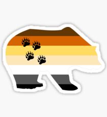 Pegatina brillante Pata de oso gay colores del arco iris