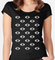 Eyes Wide Open - on Black Women's Fitted Scoop T-Shirt