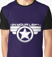 "On Your Left Running Club" Distressed Print 2 Graphic T-Shirt