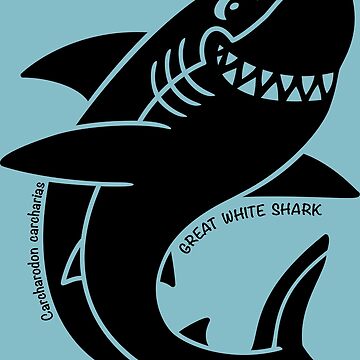 Great White Shark Australian Ocean Animal Silhouette with Name Sticker for  Sale by BOLD-Australia