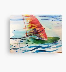 Windsurfing watercolour Metal Print