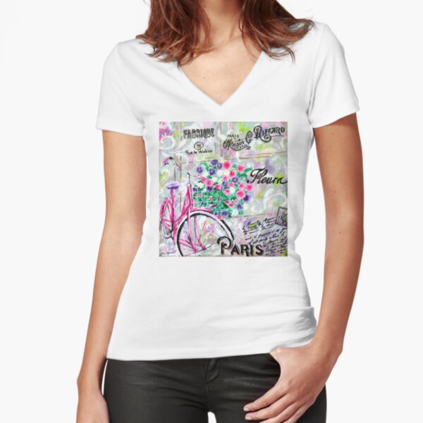 Paris by Jan Marvin Fitted V-Neck T-Shirt