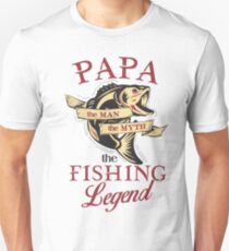 Papa loves fishing Unisex T-Shirt