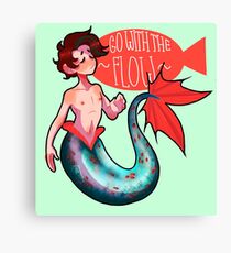 Go With The Flow Merman Canvas Print