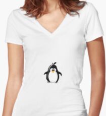 Linux Penguin Women's Fitted V-Neck T-Shirt