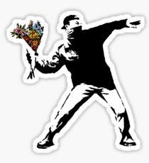 Pegatina Banksy - rabia, lanzador de flores