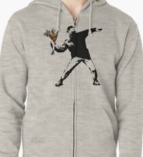 Banksy - Rage, Flower Thrower Zipped Hoodie