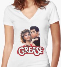 Grease Women's Fitted V-Neck T-Shirt