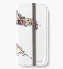 Kroatien Karte iPhone Flip-Case/Hülle/Klebefolie