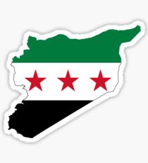 Flag Map of Syria Sticker
