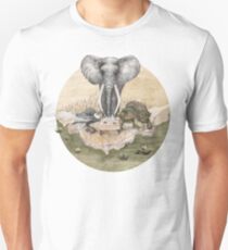 Elephant turtle condor tea time Unisex T-Shirt