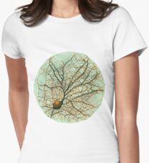 Dendritic tree and spines of an hippocampal neuron - watercolor - green Women's Fitted T-Shirt