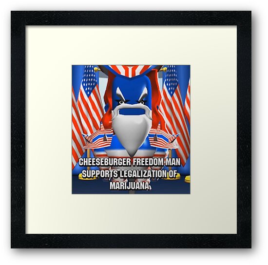 "CHEESEBURGER FREEDOM MAN" Framed Art Print by TWDHannah Redbubble