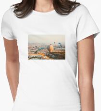 Flying hot air balloon over the Cappadocia Women's Fitted T-Shirt