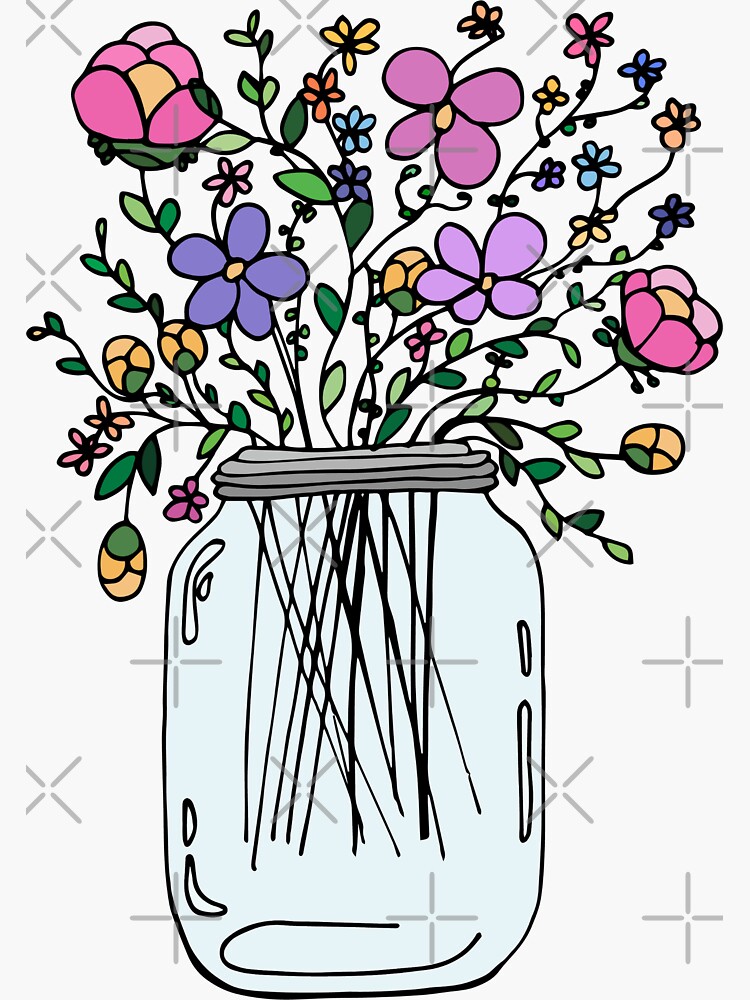 Mason Jar with Flowers by mlleruta