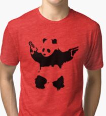 Banksy - Panda With Guns Tri-blend T-Shirt