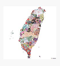Taiwan map Photographic Print